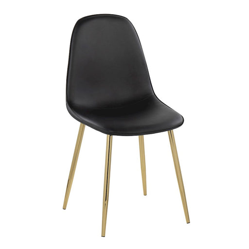 LumiSource Pebble Chair, Set of 2 in Gold Steel/Black PU