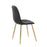LumiSource Pebble Chair, Set of 2 in Gold Steel/Black PU