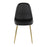 LumiSource Pebble Chair, Set of 2 in Gold Steel/Black PU