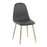 LumiSource Pebble Chair, Set of 2 in Gold Steel/Grey PU