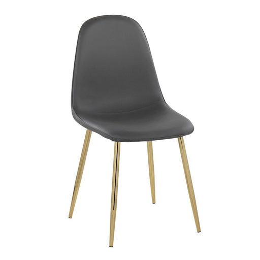 LumiSource Pebble Chair, Set of 2 in Gold Steel/Grey PU