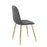LumiSource Pebble Chair, Set of 2 in Gold Steel/Grey PU