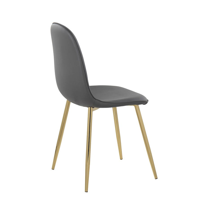 LumiSource Pebble Chair, Set of 2 in Gold Steel/Grey PU