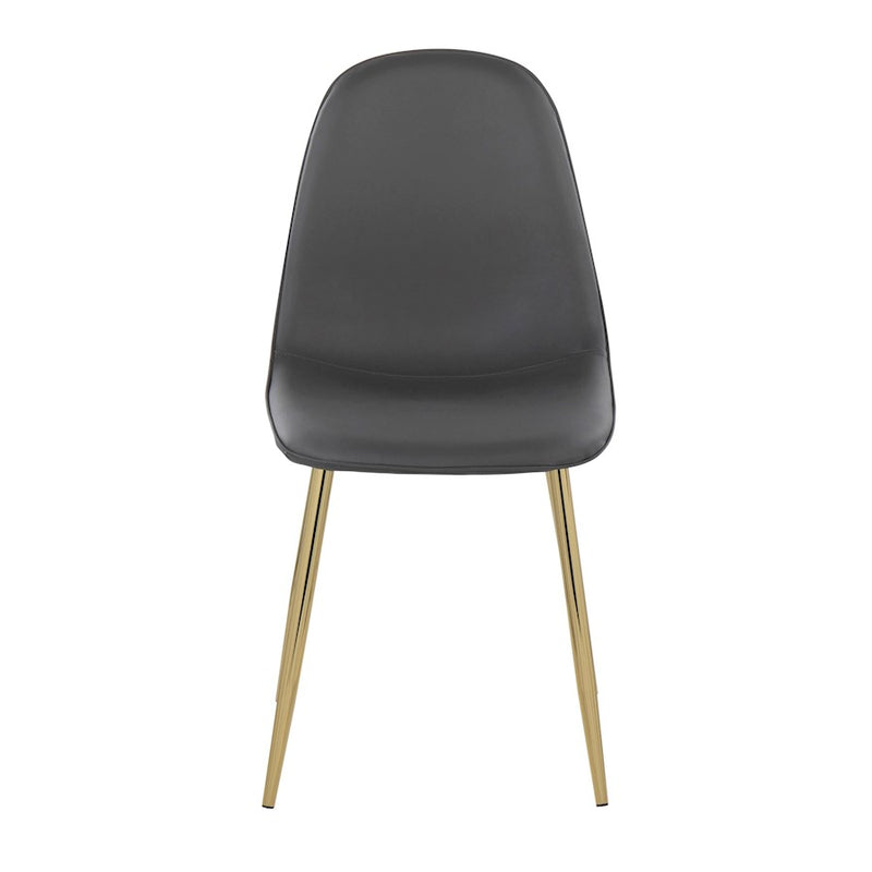 LumiSource Pebble Chair, Set of 2 in Gold Steel/Grey PU