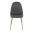 LumiSource Pebble Chair, Set of 2 in Gold Steel/Grey PU