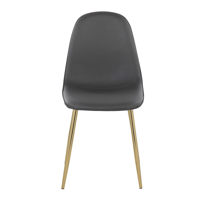 LumiSource Pebble Chair, Set of 2 in Gold Steel/Grey PU