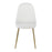 LumiSource Pebble Chair, Set of 2 in Gold Steel/White PU