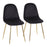 LumiSource Pebble Chair, Set of 2 in Gold Steel/Black Velvet - CH-PEBBLEAUVBK2