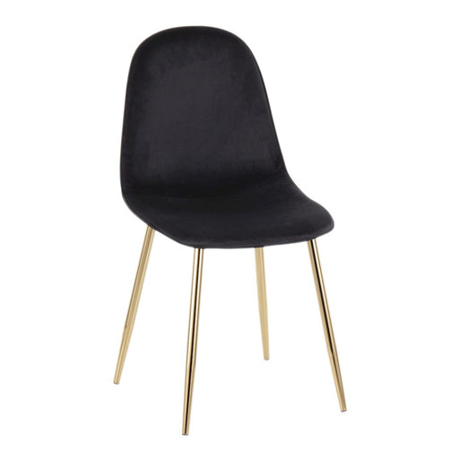 LumiSource Pebble Chair, Set of 2 in Gold Steel/Black Velvet