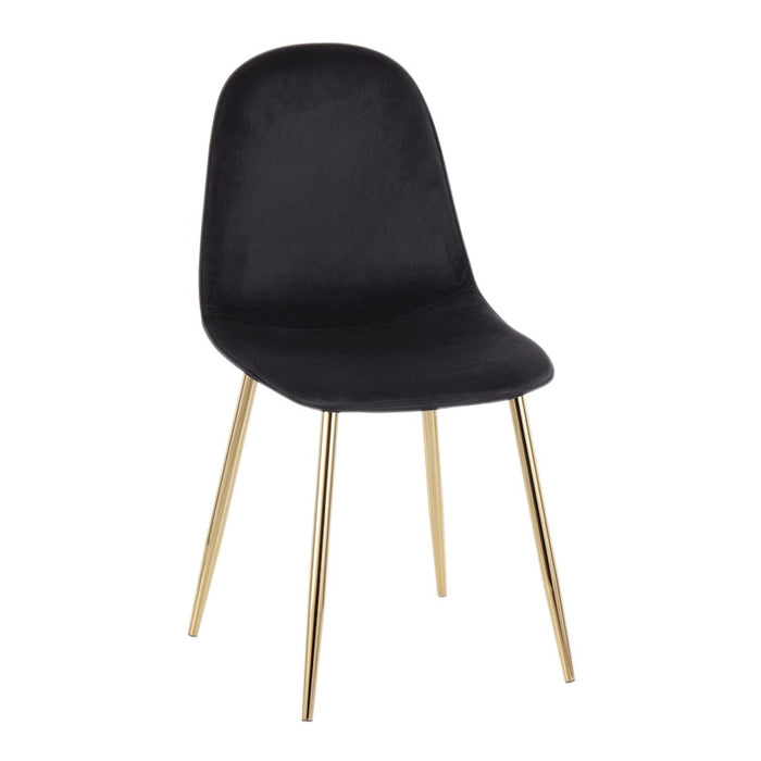 LumiSource Pebble Chair, Set of 2 in Gold Steel/Black Velvet
