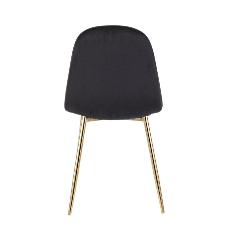LumiSource Pebble Chair, Set of 2 in Gold Steel/Black Velvet