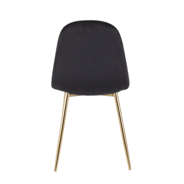 LumiSource Pebble Chair, Set of 2 in Gold Steel/Black Velvet