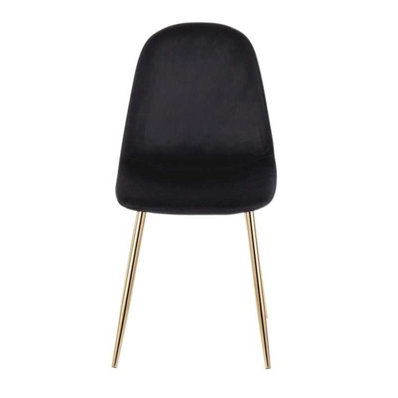 LumiSource Pebble Chair, Set of 2 in Gold Steel/Black Velvet