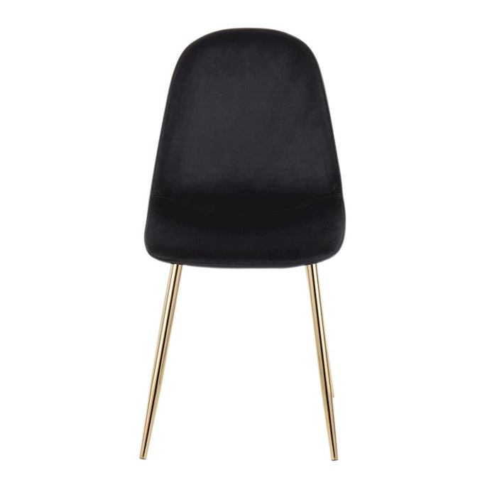 LumiSource Pebble Chair, Set of 2 in Gold Steel/Black Velvet