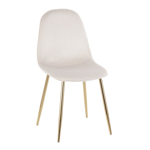 LumiSource Pebble Chair, Set of 2 in Gold Steel/Cream Velvet