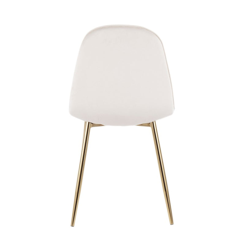 LumiSource Pebble Chair, Set of 2 in Gold Steel/Cream Velvet