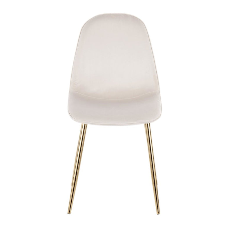 LumiSource Pebble Chair, Set of 2 in Gold Steel/Cream Velvet