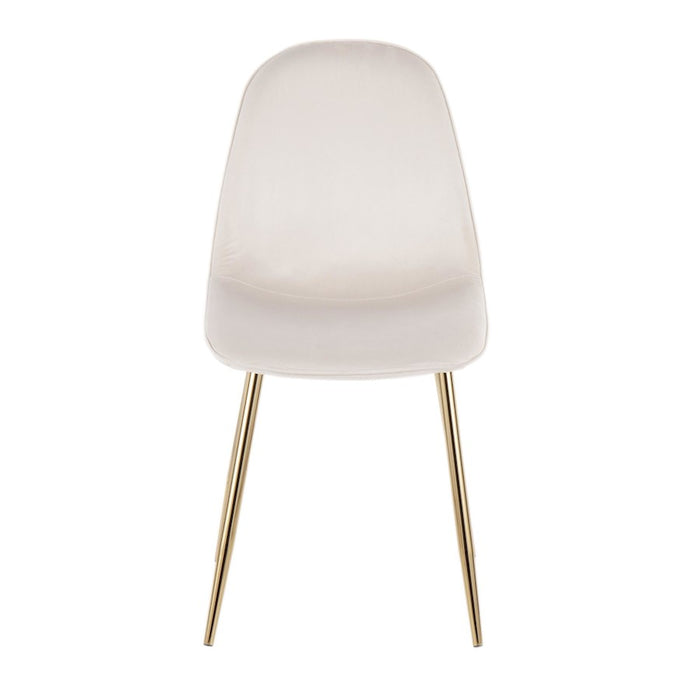 LumiSource Pebble Chair, Set of 2 in Gold Steel/Cream Velvet