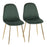LumiSource Pebble Chair, Set of 2 in Gold Steel/Green Velvet - CH-PEBBLEAUVGN2