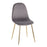 LumiSource Pebble Chair, Set of 2 in Gold Steel/Grey Velvet