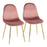 LumiSource Pebble Chair, Set of 2 in Gold Steel/Pink Velvet - CH-PEBBLEAUVPK2