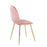 LumiSource Pebble Chair, Set of 2 in Gold Steel/Pink Velvet