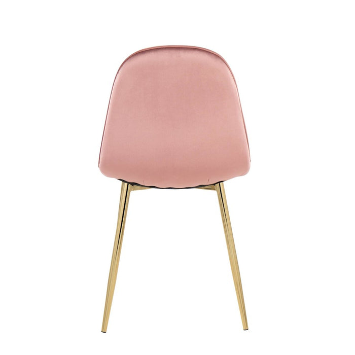 LumiSource Pebble Chair, Set of 2 in Gold Steel/Pink Velvet
