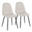LumiSource Pebble Chair, Set of 2 in Black Steel/Beige Fabric - CH-PEBBLEBKBG2