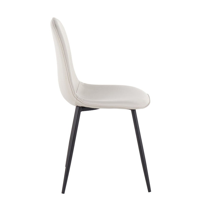 LumiSource Pebble Chair, Set of 2 in Black Steel/Beige Fabric