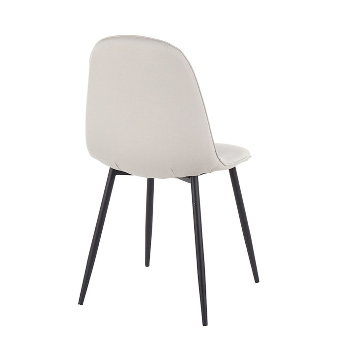 LumiSource Pebble Chair, Set of 2 in Black Steel/Beige Fabric