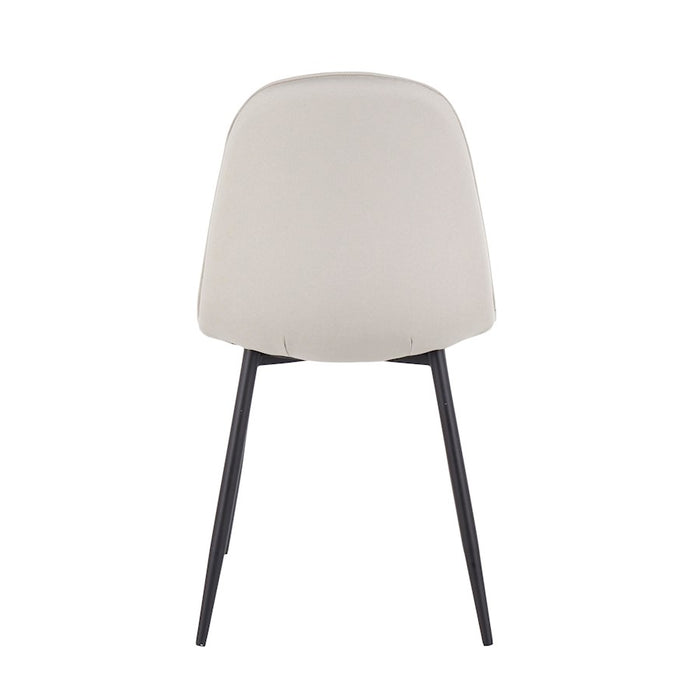 LumiSource Pebble Chair, Set of 2 in Black Steel/Beige Fabric