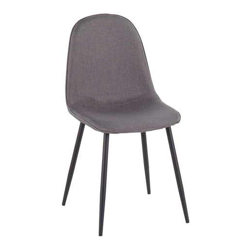 LumiSource Pebble Chair, Set of 2, Black Steel/Charcoal