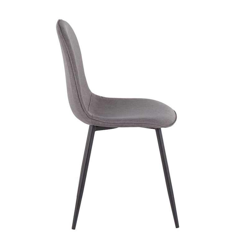 LumiSource Pebble Chair, Set of 2, Black Steel/Charcoal