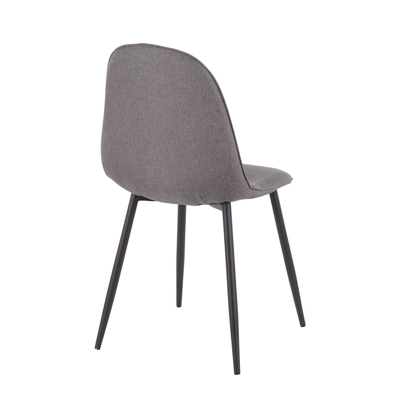 LumiSource Pebble Chair, Set of 2, Black Steel/Charcoal