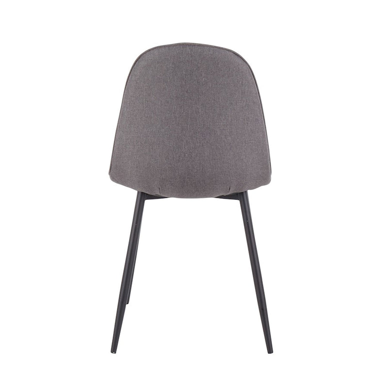 LumiSource Pebble Chair, Set of 2, Black Steel/Charcoal