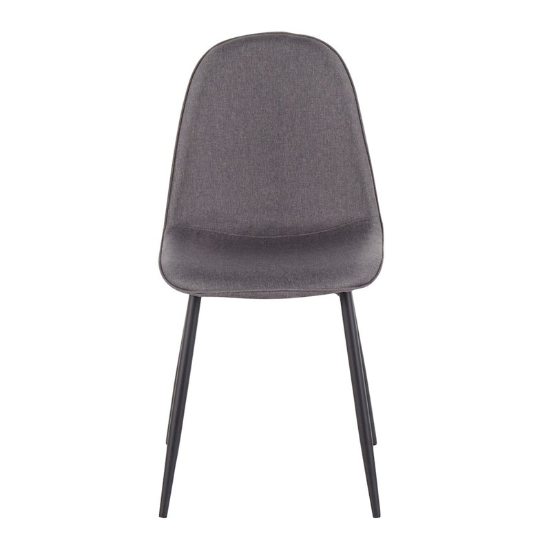 LumiSource Pebble Chair Set of 2 | Black Steel and Charcoal Fabric | Living Room & Guest Seating | 20.75 x 17.75 x 35 in | Model CH-PEBBLEBKCHAR2