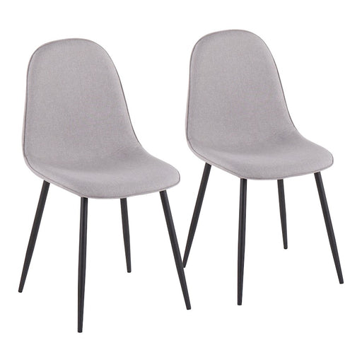 LumiSource Pebble Chair, Set of 2, Black Steel/Light Grey - CH-PEBBLEBKLGY2