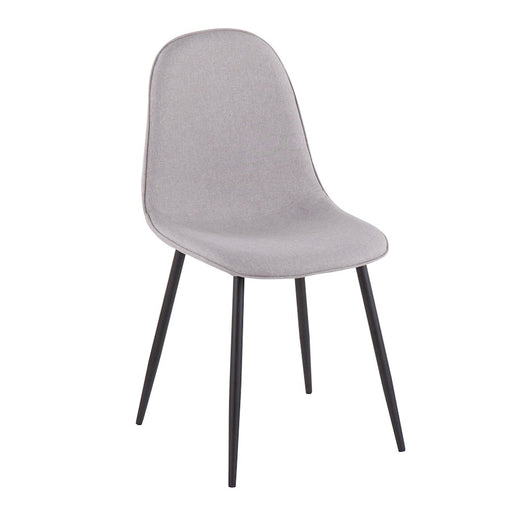 LumiSource Pebble Chair, Set of 2, Black Steel/Light Grey