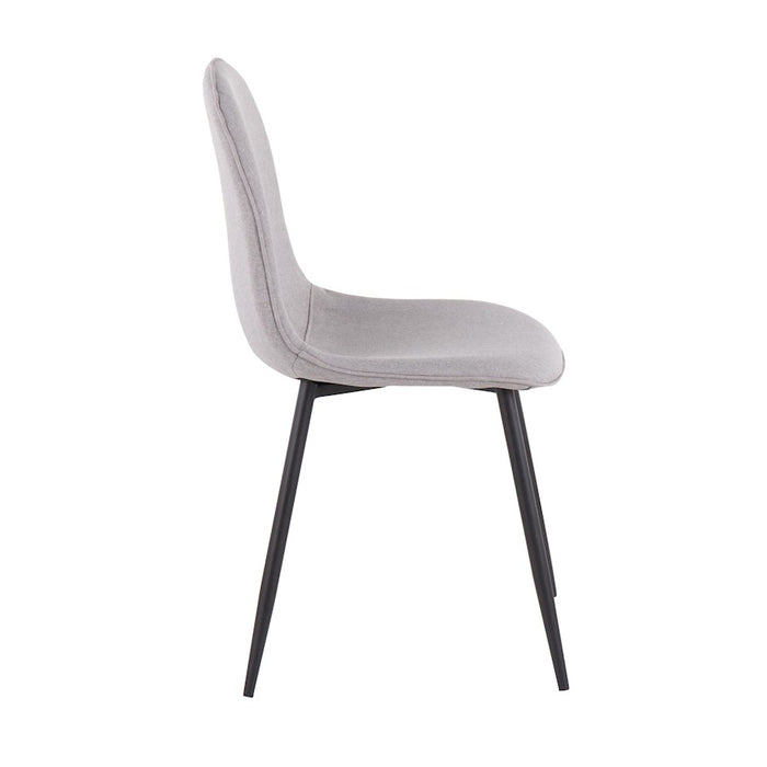 LumiSource Pebble Chair, Set of 2, Black Steel/Light Grey