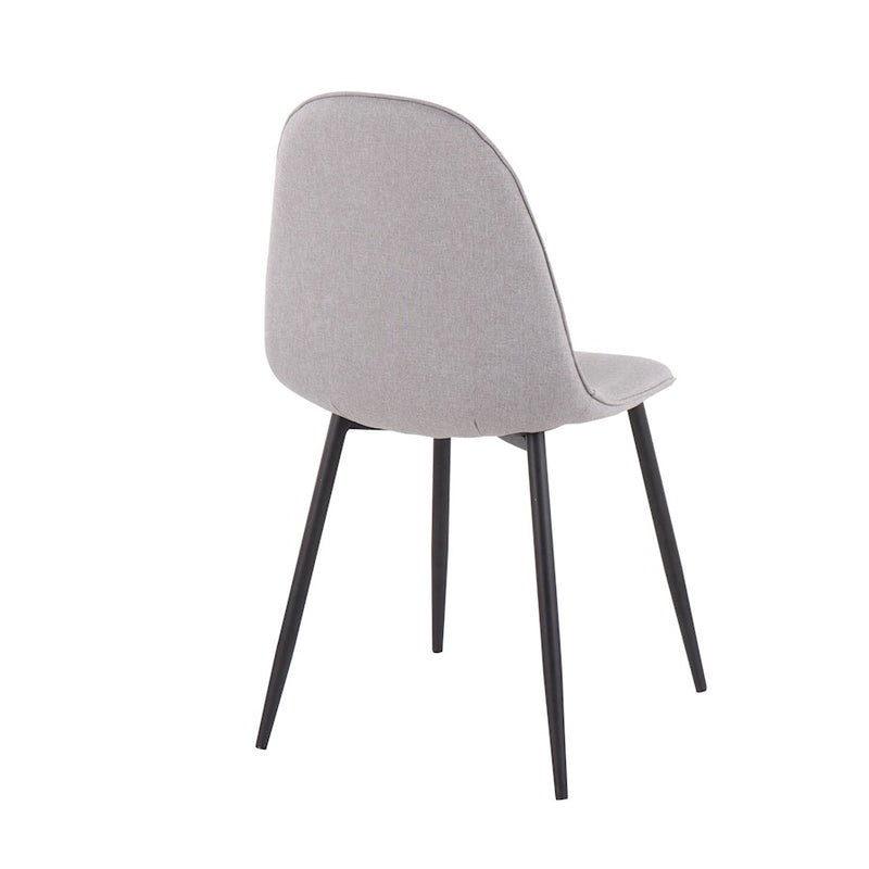 LumiSource Pebble Chair, Set of 2, Black Steel/Light Grey