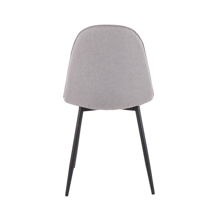 LumiSource Pebble Chair, Set of 2, Black Steel/Light Grey