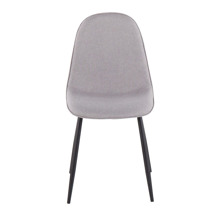 LumiSource Pebble Chair, Set of 2, Black Steel/Light Grey