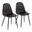 LumiSource Pebble Chair, Set of 2 in Black Steel/Black PU - CH-PEBBLEBKPUBK2