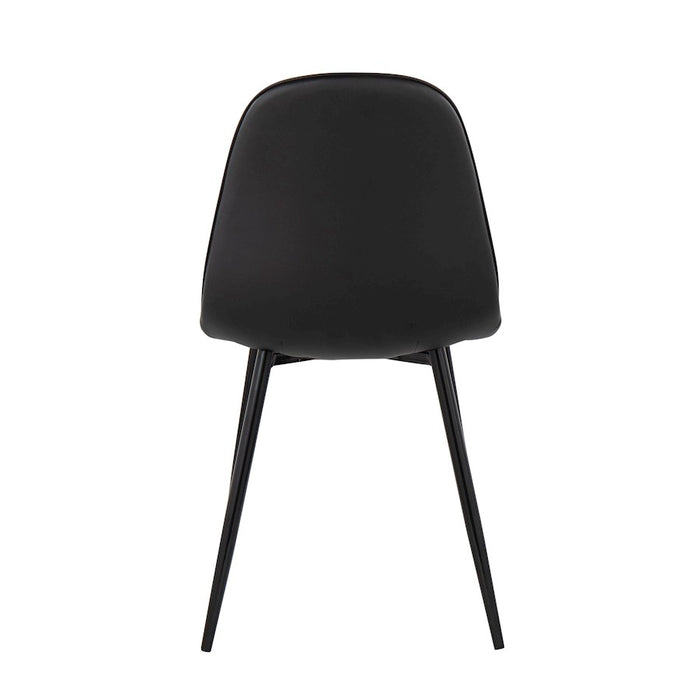 LumiSource Pebble Chair, Set of 2 in Black Steel/Black PU