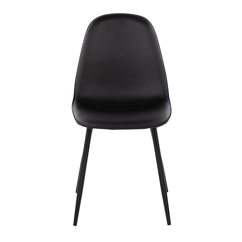 LumiSource Pebble Chair, Set of 2 in Black Steel/Black PU