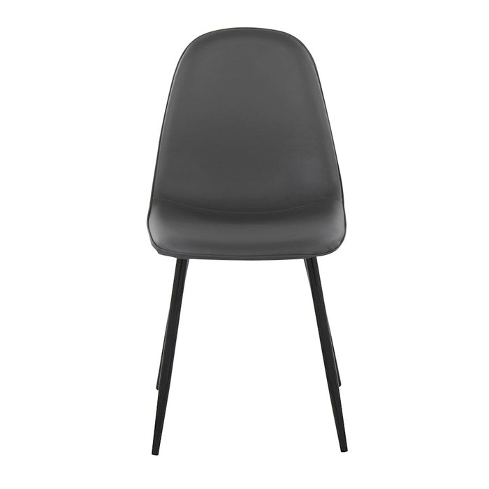 LumiSource Pebble Chair, Set of 2 in Black Steel/Grey PU