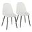 LumiSource Pebble Chair, Set of 2 in Black Steel/White PU - CH-PEBBLEBKPUW2