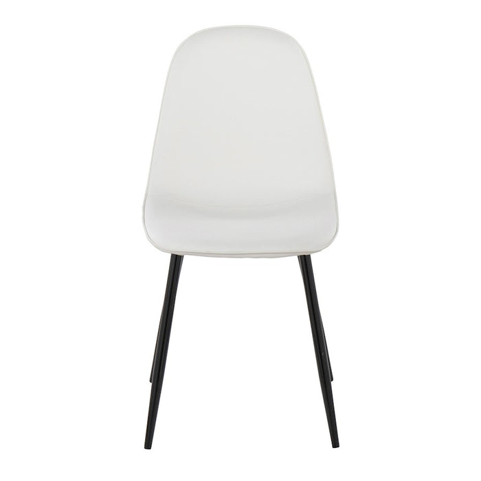 LumiSource Pebble Chair, Set of 2 in Black Steel/White PU