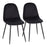 LumiSource Pebble Chair, Set of 2 in Black Steel/Black Velvet - CH-PEBBLEBKVBK2