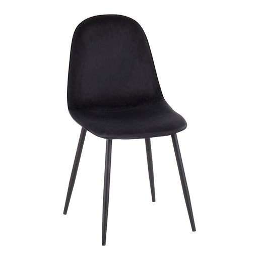 LumiSource Pebble Chair, Set of 2 in Black Steel/Black Velvet